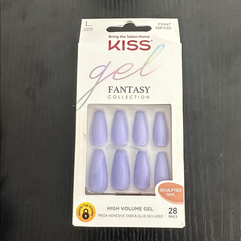 Kiss Gel Fantasy Sculpted Press-On Nails — Soft Lilac Long Length - Picture 2 of 2
